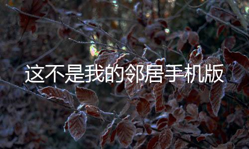 这不是我的邻居手机版